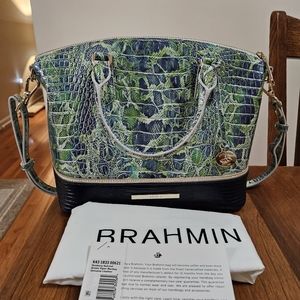 Brahmin Satchel Green Viper Mackay crossbody. RARE, LIKE NEW FINAL MARKDOWN